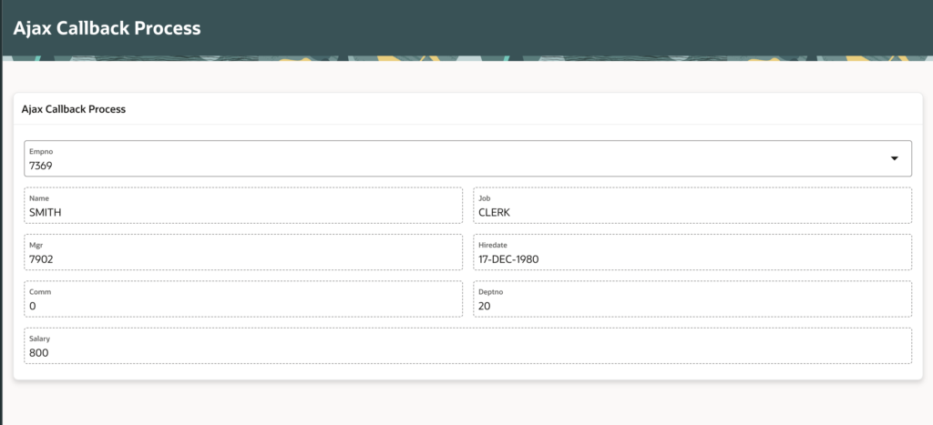 🔄 AJAX Callback Process in Oracle APEX