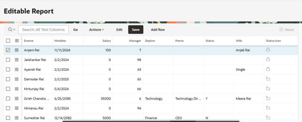 🔒 Interactive Grid: Lock / Unlock Rows in Oracle APEX
