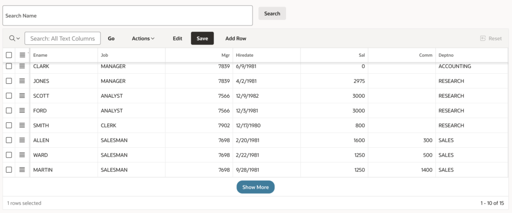 🚀 Implementing “Show More” Button in Interactive Grid in Oracle APEX